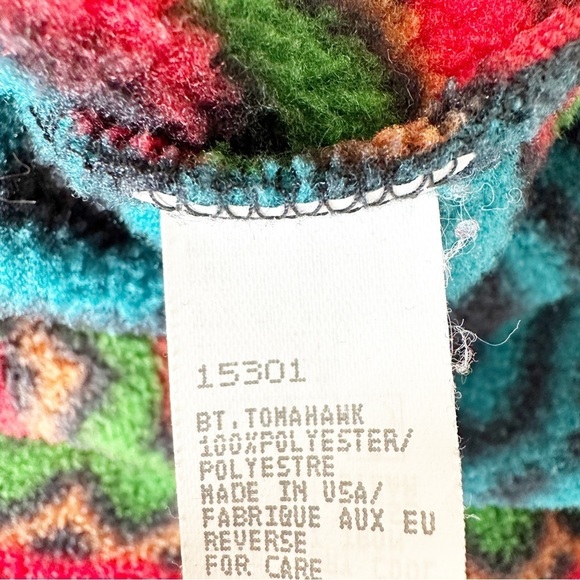Woolrich Fleece Vest Aztec Print Tomahawk Vintage Men's Medium Red Blue Green - Picture 4 of 6